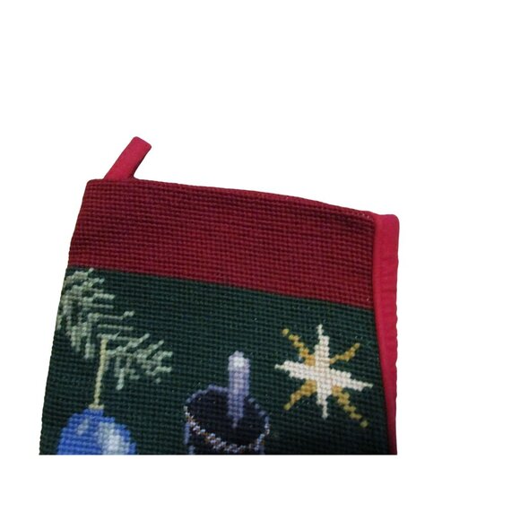 Handcrafted Nutcracker Christmas Stocking With Flannel Back & Needlepoint Design - Picture 5 of 6